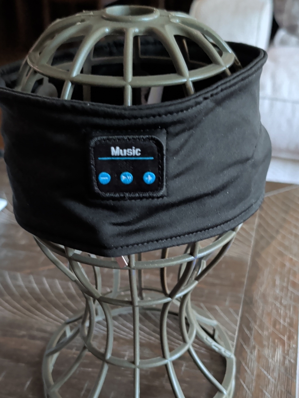 Black Bluetooth Music Headband with Built-In Controls